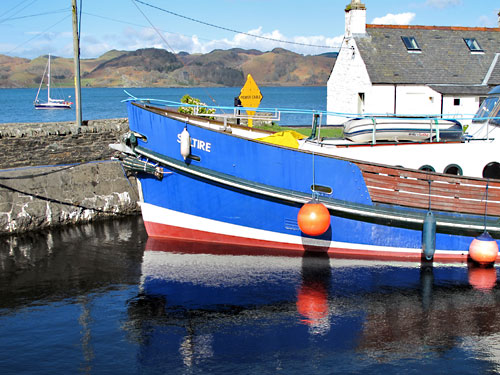 View over the basin at the Crinan Canal